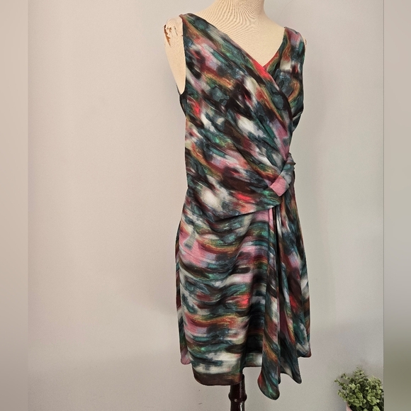 RACHEL ROY Painted Brush Strokes Sleeveless Midi Dress. Size Small - Picture 2 of 11